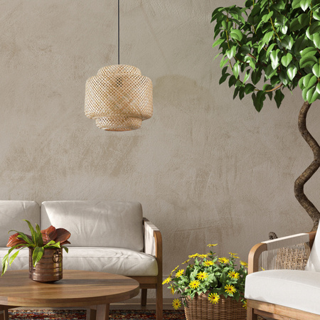 Stropní závěsné svítidlo E27 Beige BAMBOO NATURAL Sanico Goldlux