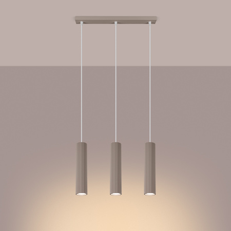 Stropní závěsné svítidlo 3x GU10 Hliník Taupe Carbon Deep Space SL.1774 Sollux