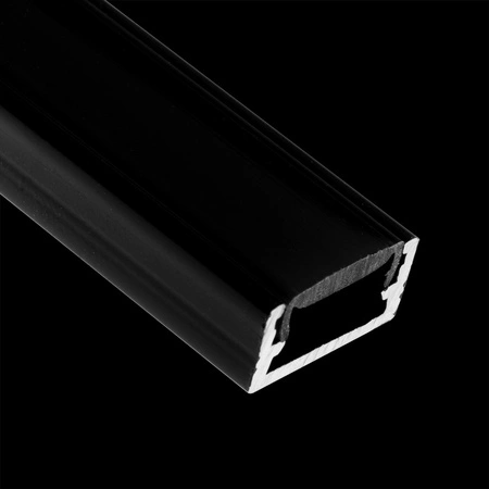 Povrchový Hliníkový Profil pro LED Pásky, Násuvný 1m Černá MINI + Černá Krytka LUMILED