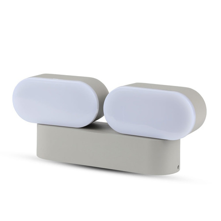 LED nástěnné svítidlo 12W 3000K IP65 Otočné o 350° Double Grey VT-814 V-TAC