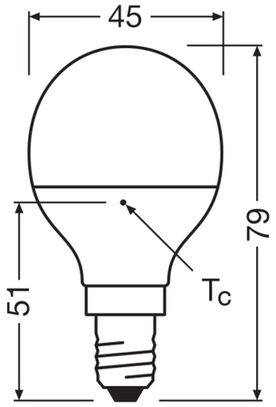 LED žárovka kapka E14 P45 4,9W = 40W 470lm 2700K teplá bílá 180° Ledvance