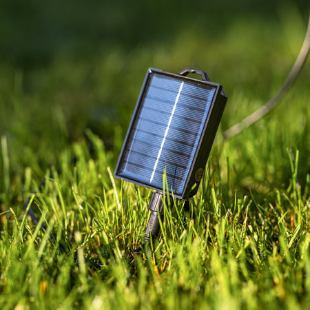 Solární zahradní girlanda 15x LED Dekorativní žárovky 10m + Dálkové ovládání IP65 2700K teplá bílá SOLLIS LUMILED