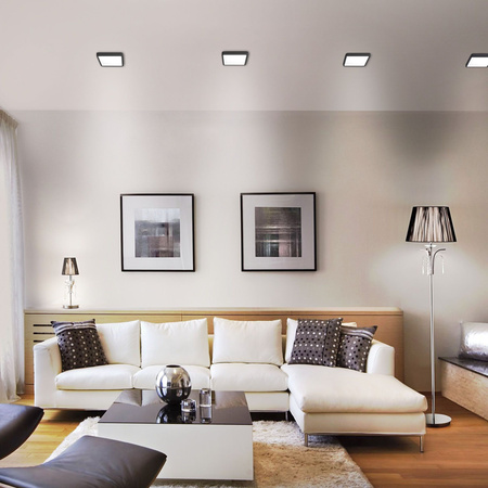 Plafond LED stropní svítidlo pro povrchovou montáž 15W 1850lm 4000K Neutral Black Videx