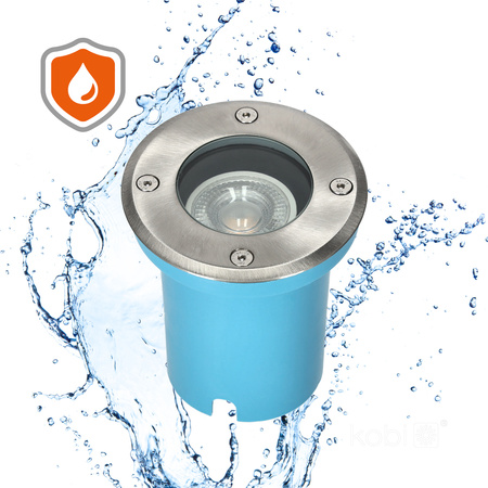 Podlahové kulaté svítidlo GU10 IP65 Chrome Entrada Kobi