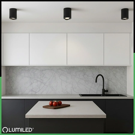 Povrchová montáž HALOGEN Spot Tube Moving LUNDO GU10 LUMILED Round Black 80mm