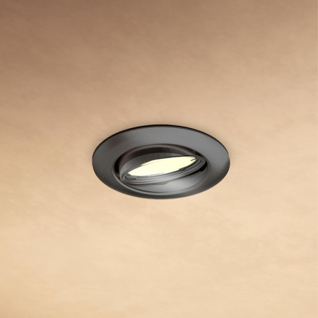 LED GU10 zapuštěná pod omítku hliníková kruhová černá Peridot Philips