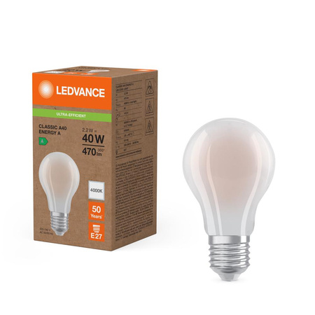 LED žárovka E27 A60 2,2W = 40W 470lm 4000K neutrální bílá 320° Ledvance