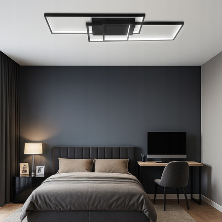 LED lustrová stropní lampa 90W CCT GALAXIS VELA černá + dálkové ovládání