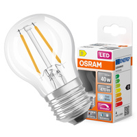 LED žárovka P45 Ball E27 3,4W = 40W 470lm 4000K Neutrální CRI90 300° Stmívatelné vlákno SUPERSTAR PLUS CLASSIC Osram