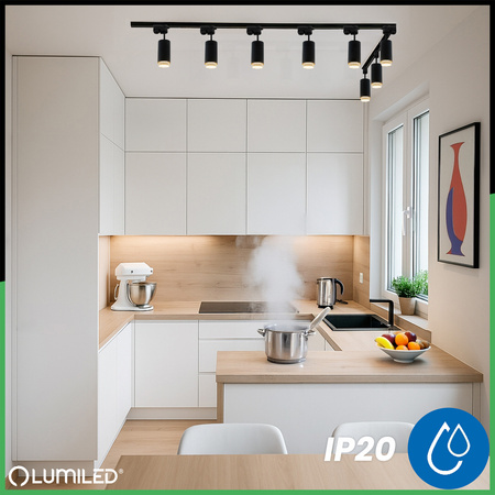 Sada 4m kolejnic + 8x stropní svítidlo GU10 s reflektorem LUMILED Track Lighting