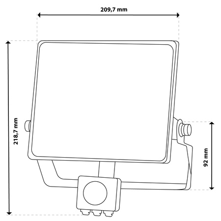 LED reflektor AZZLER 50W 6000lm 4000K IP44 Halogenová venkovní lampa se senzorem pohybu černá LUMILED
