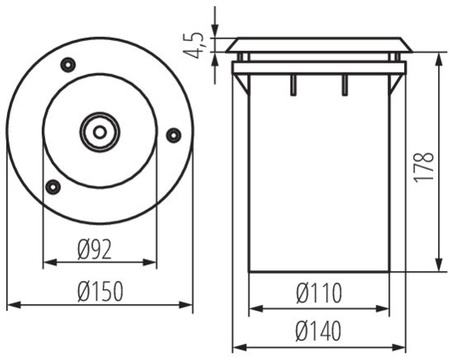 E27 IP67 IK10 Kulaté uzemněné stříbrné XARD KANLUX Podlahové LED svítidlo