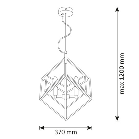 Stropní závěsné svítidlo 3x E27 Chrome Black Ikar Sanico Goldlux