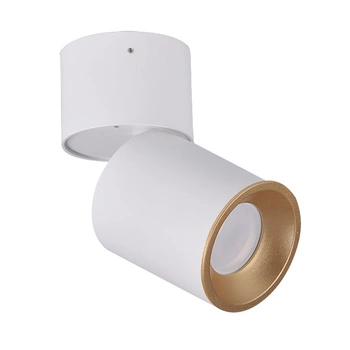 NIXA GU10 Tuba Spot Svítidlo pro povrchovou montáž 360° Round White and Gold GOLDLUX