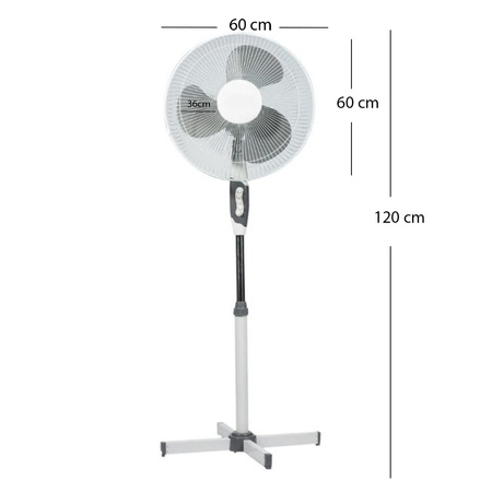 Podlahový ventilátor Ventilátor stojící cirkulační 40W bílý tichý pokojový ventilátor