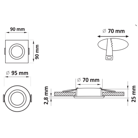 Podhledové svítidlo OPIN MR16 Round Movable Chrome GOLDLUX (POLUX)