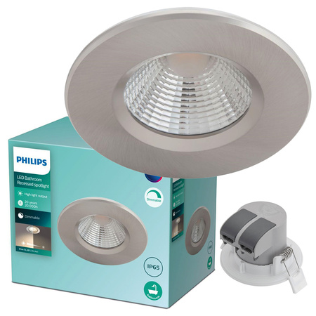 LED halogenové svítidlo DIVE 5,5W 2700K 350lm IP65 kulaté saténové stmívatelné PHILIPS