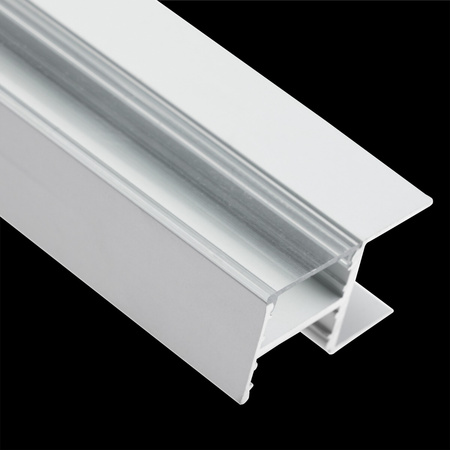 Nábytkový Eloxovaný Hliníkový Profil pro LED Pásky KM48, Stříbrný 1m + Průhledná Krytka + Záslepky LUMILED