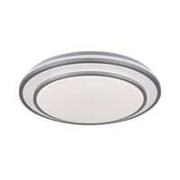 Plafond LED stropní světlo Povrchová montáž 40W CCT Stmívatelný pilotní časovač Stříbrná minimalistická Lupita Rabalux