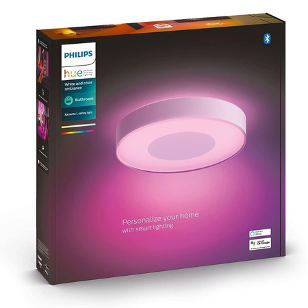 Plafond LED Xamento Povrchové stropní svítidlo do koupelny bílé 52,5W 42,5cm IP44 CCT RGB PHILIPS HUE Bluetooth
