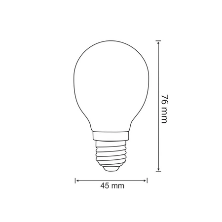 LED žárovka E27 G45 2W = 23W 230lm 3000K Teplá bílá 280° vlákno GOLDLUX (Polux)