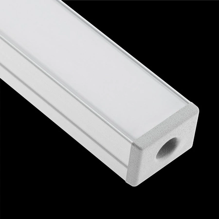 Povrchový Eloxovaný Hliníkový Profil pro LED KM33, Stříbrný 1m + Mléčná Krytka + Záslepky LUMILED