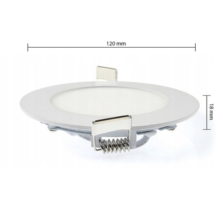 LED panel Stropní svítidlo 6W 480lm 6500K Studené zapuštěné kulaté bílé Proma Masterled
