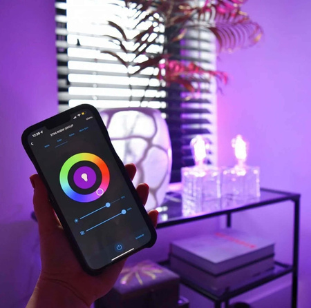 E27 ST64 Edison SMART WiFi LED žárovka 4.9W 280lm RGB + Teplá bílá TUYA Filament CALEX
