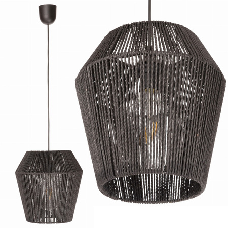 BOHO Řetězová závěsná lampa Splétané LANO Černé pro LED E27