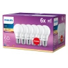 6x LED žárovka E27 A60 7W = 60W 806lm 2700K teplá 150° PHILIPS