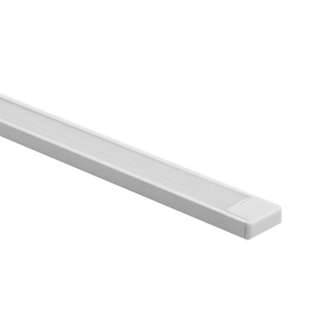 Hliníkový povrchový profil LED bílý 1m s matným difuzorem pro LED pásky + koncovky Ecolight řady N