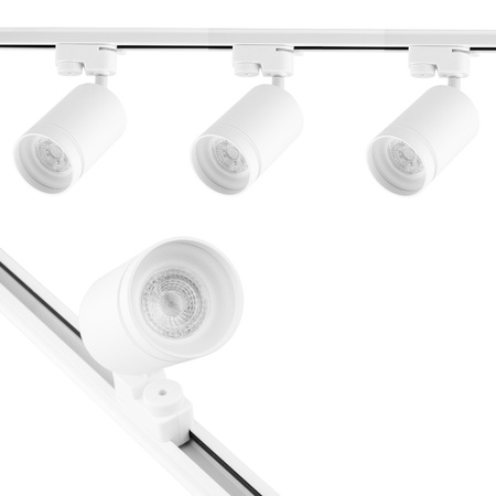 Sada osvětlovacích kolejnic 1.5m kolejnice + 3x GU10 LED kolejnicové světlo BÍLÉ s ozdobným kroužkem
