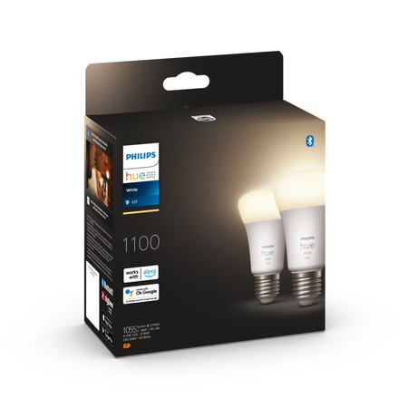 2x LED žárovka E27 A60 9,5 W = 75 W 1055 lm 2700 K teplá bílá chytrá Bluetooth ZigBee White Philips Hue