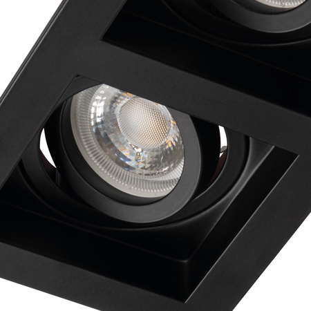 LED GU5.3 GU10 Obdélníkové zapuštěné stropní svítidlo s nastavitelným halogenovým bodovým osvětlením černé Aret Kanlux