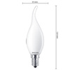Žárovka LED Flame E14 BA35 2.2W = 25W 250lm 2700K Teplá bílá vlákno Mléčné PHILIPS