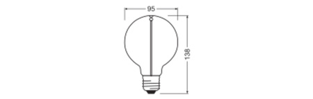 Dekorativní žárovka LED G95 Sphere E27 2,2W = 16W 150lm 2700K Warm 320° Filament Vintage 1906 Osram