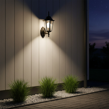 Zahradní nástěnné svítidlo LIGURIA-LT Fasádní svítidlo Top 1xE27 Černá - GOLDLUX (Polux)