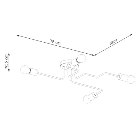 Stropní lustr 4x E27 Přírodní dřevo Bílý Timbo Peach Puff SL.1665 Sollux
