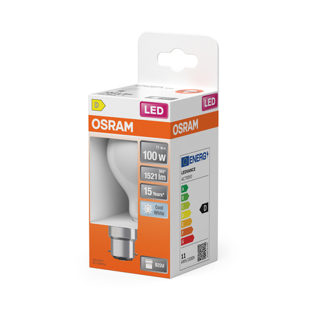 LED žárovka A60 B22d 11W = 100W 1521lm 4000K Neutral 300° Retrofit Filament CLASSIC Osram