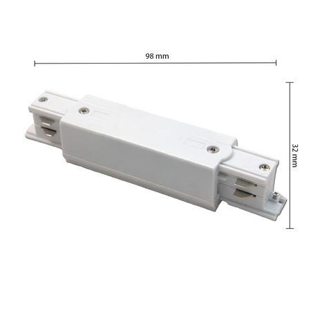 Přímý konektor pro třífázové přípojnice. bílý