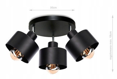 Nástěnná zásuvka pro povrchovou montáž Pohyblivé svítidlo E27 kulaté černé Elza Masterled