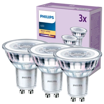 Sada 3x LED halogenová žárovka GU10 PAR16 3,5W = 35W 255lm 2700K Teplá 36° PHILIPS