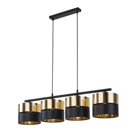 Stropní závěsné svítidlo HILTON Lustr černý a zlatý Moderní 4xE27 4342 TK Lighting