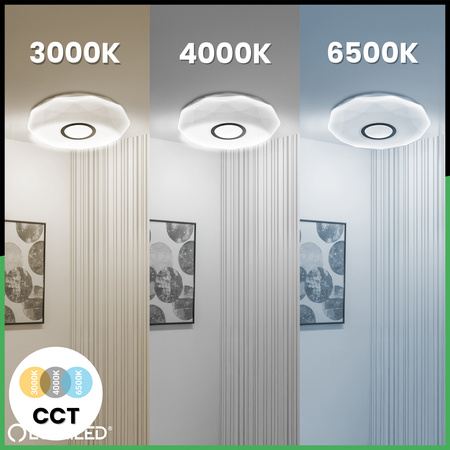 LED stropní plafon WESTA 48W CCT bílý kulatý 40cm + PILOT LUMILED