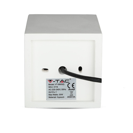 Spot GU10 Square White/Chrome VT-860 V-TAC - 5 let záruka