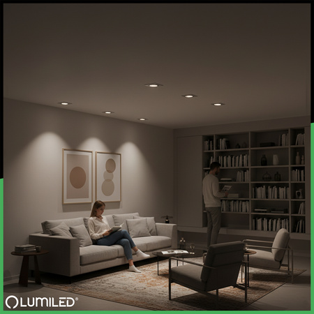 TRIX 3v1 GU10 6W 3000K WHITE MAT LUMILED čtvercové pohyblivé halogenové svítidlo pro zapuštěnou montáž