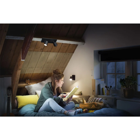 Stropní světlo LED Spot Runner černé 2x4,2W CCT PHILIPS HUE Bluetooth Zigbee + stmívač