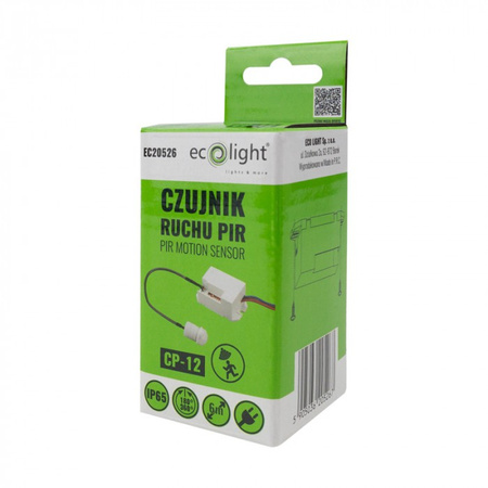 PIR senzor pohybu a soumraku se sondou bílý IP65 6m 360° CP Ecolight