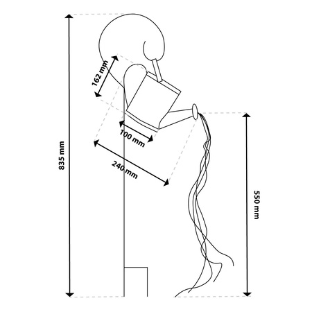 Solární LED Zahradní Lampa Zapichovací Konev ROSA Měděná IP44 3000K LUMILED