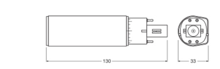 LED zářivka G24 6W = 13W 660lm 6500K Cold 120° Dulux Ledvance